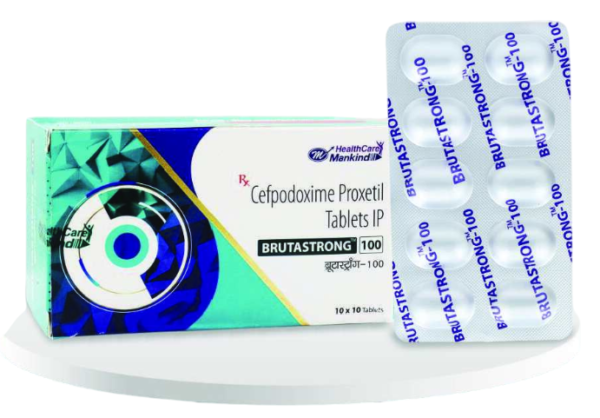 Healthcare Mankind Brutastrong Cefpodoxime Proxetil Tablets, 100 mg